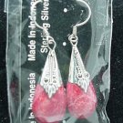 New Bamboo Coral Sterling Silver Teardrop Earrings