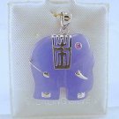 New Sterling Silver Lavender Jade Elephant Pendant