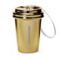 New Starbucks 3" Gold Ceramic Mini To Go Cup 2012 Christmas Ornament FREE SHIPPING