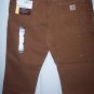 Womens Carhartt Double Knee Front Sandstone Work Carpenter Pants Dungaree Jeans WB136 BRN 14x28