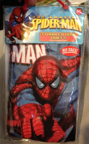 Marvel Comics The Amazing Spider-man Toddler Boys 3 Pair Tagless Brief Underwear Pack 2T-3T