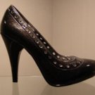 7 -Black Round Toe Platform Pumps