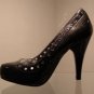 7 -Black Round Toe Platform Pumps