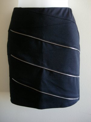 4 - ABS Allen Schwartz Zipper Mini Skirt in Black