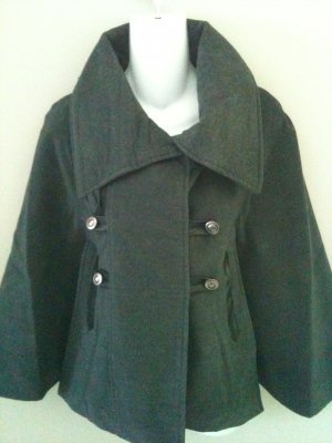 S- Gray Equestrian Style Cape Coat