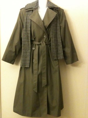 M- Green Full Length Cape Trench Coat