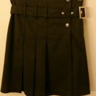 S- Pleated Buckle Skirt in Black