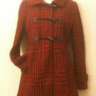 L- Toggle Front Tweed Coat in Red