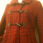 S- Toggle Front Tweed Coat in Red