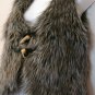 S- Grey Faux Ostrich Fur Vest