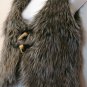 M- Grey Faux Ostrich Fur Vest