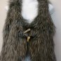 L- Grey Faux Ostrich Fur Vest