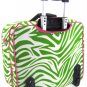 Zebra Print  Large Rolling Briefcase w/ Shoulder Strap! (Green/Fuchsia)