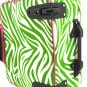 Zebra Print  Large Rolling Briefcase w/ Shoulder Strap! (Green/Fuchsia)