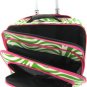 Zebra Print  Large Rolling Briefcase w/ Shoulder Strap! (Green/Fuchsia)