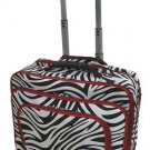 Zebra Print Designer Large Rolling Briefcase w/ Shoulder Strap! (Red)