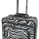 Zebra Print Designer Large Rolling Briefcase w/ Shoulder Strap! (Black)