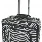 Zebra Print Designer Large Rolling Briefcase w/ Shoulder Strap! (Black)