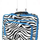 Zebra Print Designer Large Rolling Briefcase w/ Shoulder Strap! (Blue)