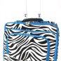 Zebra Print Designer Large Rolling Briefcase w/ Shoulder Strap! (Blue)