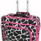 Giraffe Print Designer Large Laptop Rolling Briefcase! (Fuchsia)