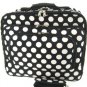 Polka Dot Print Designer Large Laptop Rolling Briefcase w/ Shoulder Strap! (Black/White)