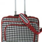 Hounds Tooth Print Designer Large Rolling Briefcase! (Red)