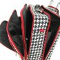 Hounds Tooth Print Designer Large Rolling Briefcase! (Red)