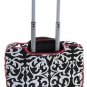 Damask Floral Print Designer Large Laptop Rolling Briefcase! (Black/Fuchsia)