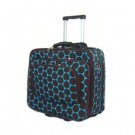 Polka Dot Print Designer Large Laptop Rolling Briefcase! (Black/Blue)