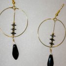 Black Tear Drop Hoops
