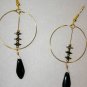 Black Tear Drop Hoops
