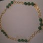 Green Beaded Gold Necklace
