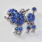 Poodle Dog with blue crystal charm/pendant C017 - Free Shipping Charms