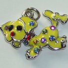 Yellow Dog with crystal charm/pendant C032 - Free Shipping Charms