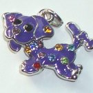 Purple Dog with crystal charm/pendant C036 - Free Shipping Charms