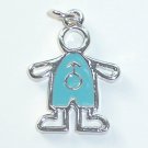 Boy icon Blue and Silver color charm/pendant C001 - Free Shipping Charms