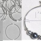 6 Silver Tone Wine Glass Charms Hoop DIY Rings