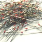 100  x Glass bead on metal Pin Jewellery Findings 63mm