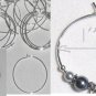 6 Silver Tone Wine Glass Charms Hoop DIY Rings
