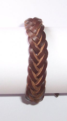 Unisex New Brown Braid Leather Bracelet Sufer Band B024