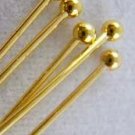 50 x Ball Headpin Gold plated Jewellery Findings 50mm DIY hobbies