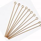 Free shipping Eyepin Gold clr plated x 50 Jewellery Findings 50mm