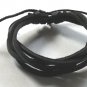 Free Shipping B018 New Black Leather Bracelet Unisex Surfer Wristband