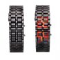 Iron Faceless Red Binary LED Wrist Watch Black