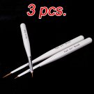 New 3pcs Nail Art Pen Brushes Set Painting Dotting Design Pen White