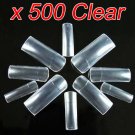 New 500 pcs Clear French Acrylic False Artificial Nail Art Tips With 10 Sizes