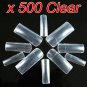 New 500 pcs Clear French Acrylic False Artificial Nail Art Tips With 10 Sizes