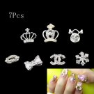 7Pcs Multi-shaped Rhinestone Nail Art Glitters Tips