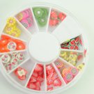 Polymer Clay Fruit Patterned Round Slice Nail Art Decoration
